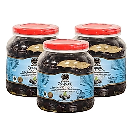 Zeykur Safir 1 Kg Yağlı Salamura Siyah Zeytin 3 Adet