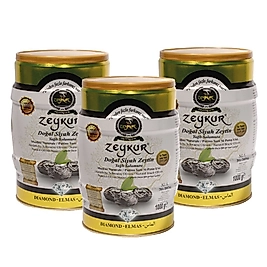 Zeykur Elmas 1 Kg Yağlı Salamura Siyah Zeytin 3 Adet